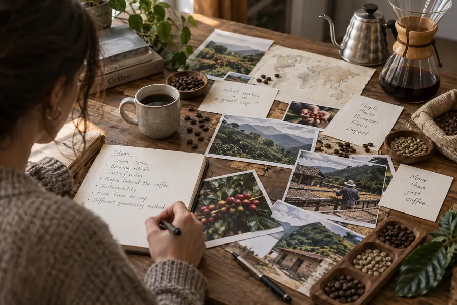An unstructured content idea for a specialty coffee page